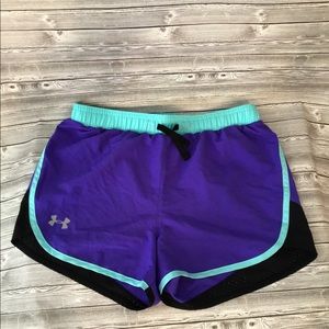 NWOT girls large purple under armour UA shorts